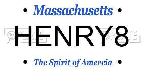 HENRY8 Massachusetts License Plate