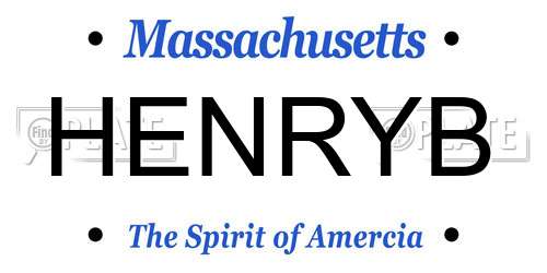 HENRYB Massachusetts License Plate