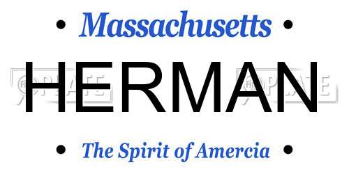HERMAN Massachusetts License Plate