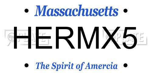 HERMX5 Massachusetts License Plate