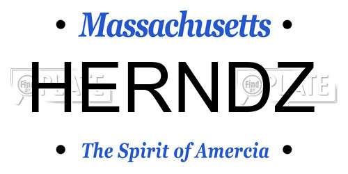 HERNDZ Massachusetts License Plate