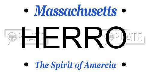 HERRO Massachusetts License Plate