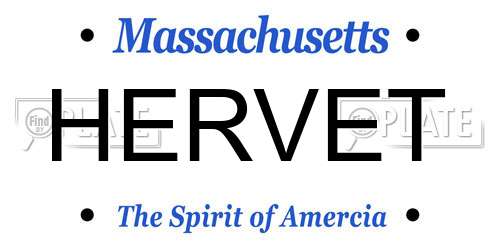 HERVET Massachusetts License Plate