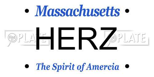 HERZ Massachusetts License Plate