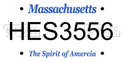 HES3556 Massachusetts License Plate