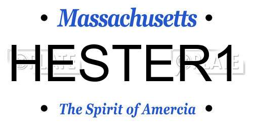 HESTER1 Massachusetts License Plate