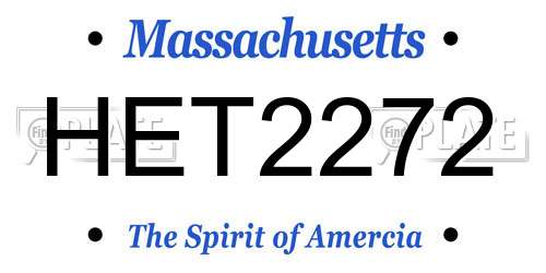 HET2272 Massachusetts License Plate