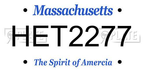 HET2277 Massachusetts License Plate