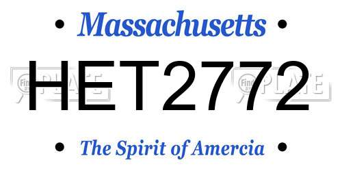 HET2772 Massachusetts License Plate