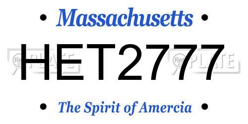 HET2777 Massachusetts License Plate