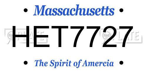 HET7727 Massachusetts License Plate