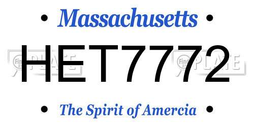 HET7772 Massachusetts License Plate