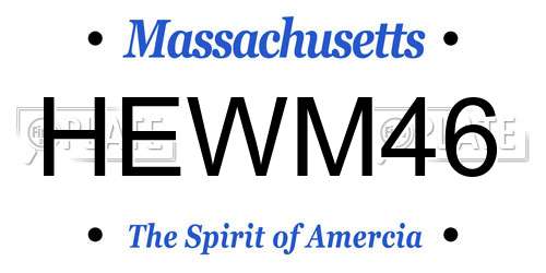 HEWM46 Massachusetts License Plate