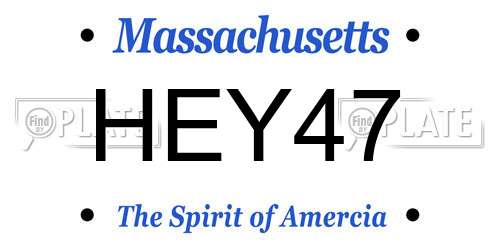 HEY47 Massachusetts License Plate