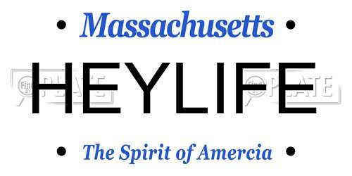HEYLIFE Massachusetts License Plate