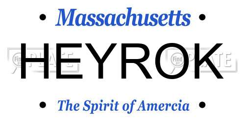 HEYROK Massachusetts License Plate