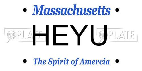HEYU Massachusetts License Plate