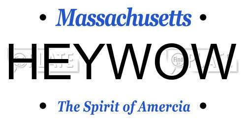 HEYWOW Massachusetts License Plate