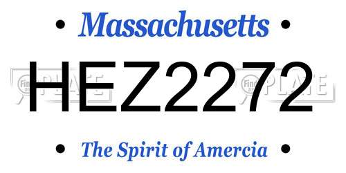 HEZ2272 Massachusetts License Plate