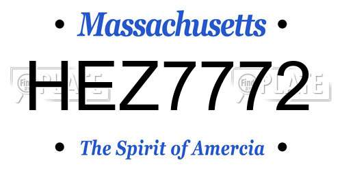 HEZ7772 Massachusetts License Plate