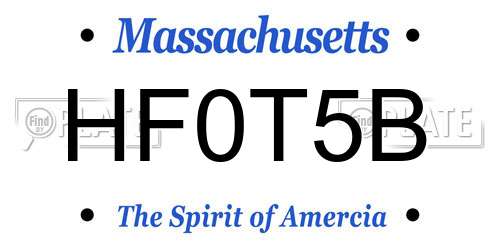 HF0T5B Massachusetts License Plate