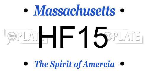 HF15 Massachusetts License Plate