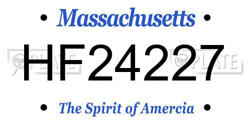 HF24227 Massachusetts License Plate