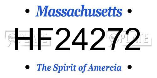 HF24272 Massachusetts License Plate