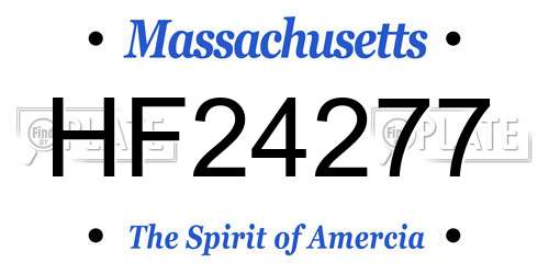 HF24277 Massachusetts License Plate