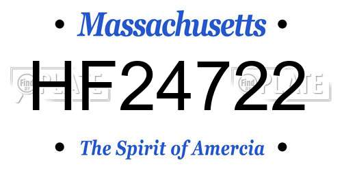 HF24722 Massachusetts License Plate