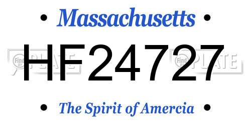 HF24727 Massachusetts License Plate