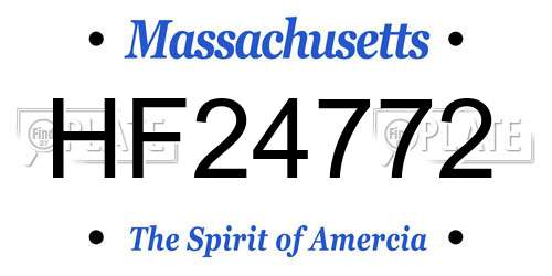 HF24772 Massachusetts License Plate