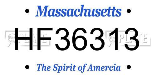 HF36313 Massachusetts License Plate