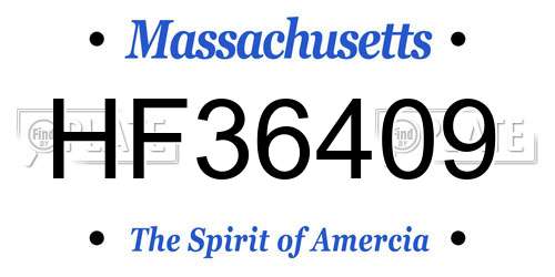 HF36409 Massachusetts License Plate