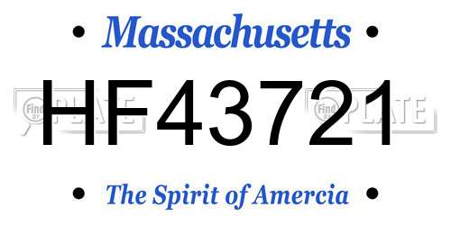 HF43721 Massachusetts License Plate