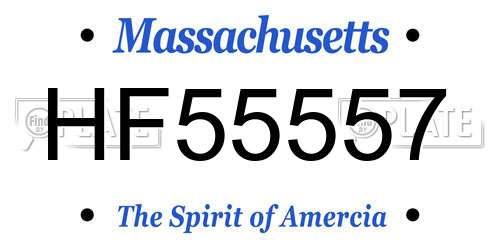 HF55557 Massachusetts License Plate