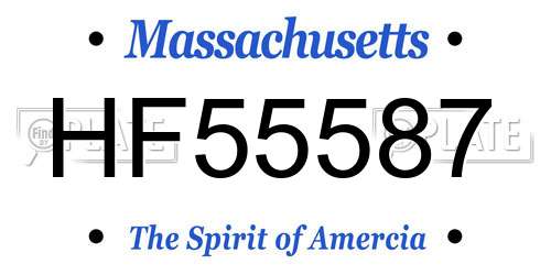 HF55587 Massachusetts License Plate