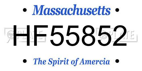 HF55852 Massachusetts License Plate