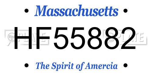 HF55882 Massachusetts License Plate