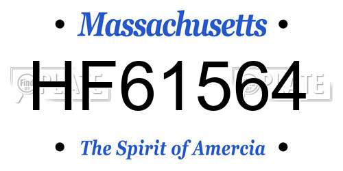 HF61564 Massachusetts License Plate