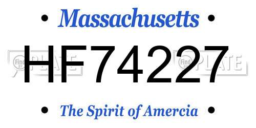 HF74227 Massachusetts License Plate