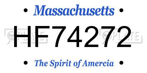 HF74272 Massachusetts License Plate