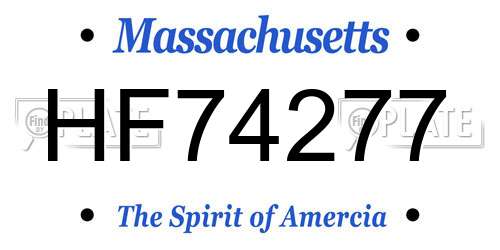 HF74277 Massachusetts License Plate