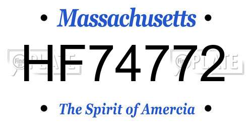 HF74772 Massachusetts License Plate