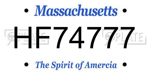 HF74777 Massachusetts License Plate