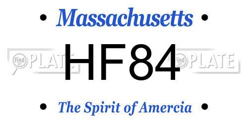 HF84 Massachusetts License Plate