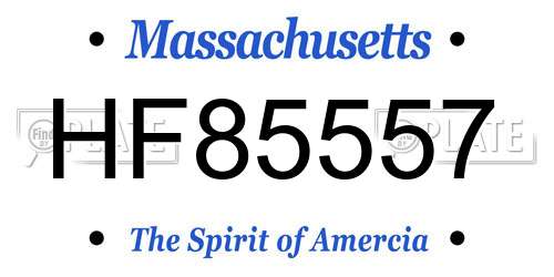 HF85557 Massachusetts License Plate