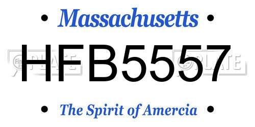 HFB5557 Massachusetts License Plate