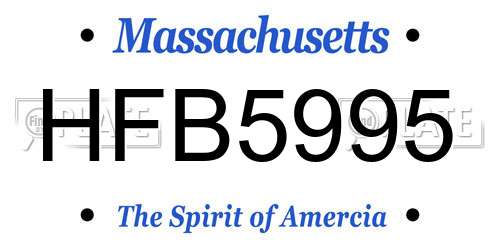 HFB5995 Massachusetts License Plate