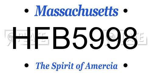 HFB5998 Massachusetts License Plate